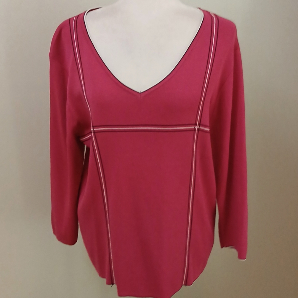 2/$15 Finity Plus Size V Neck Pullover